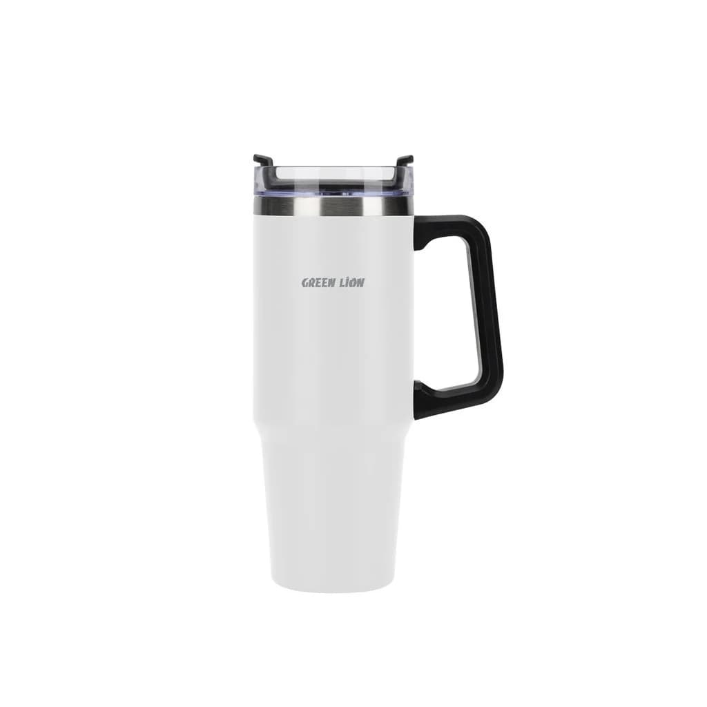 Green Lion - 900ml White Vacuum Insulated Travel Mug