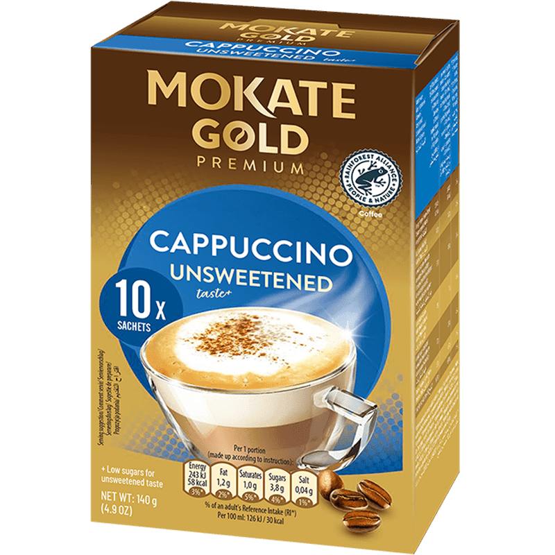 Cappuccino Mokati Gold Premium Unsweetened, 8 sachets of 15 grams each