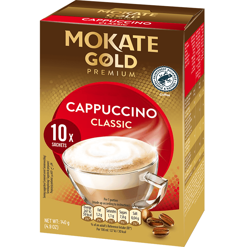 Cappuccino Mokati Gold Premium Classic, 8 individual sachets, 15 grams each