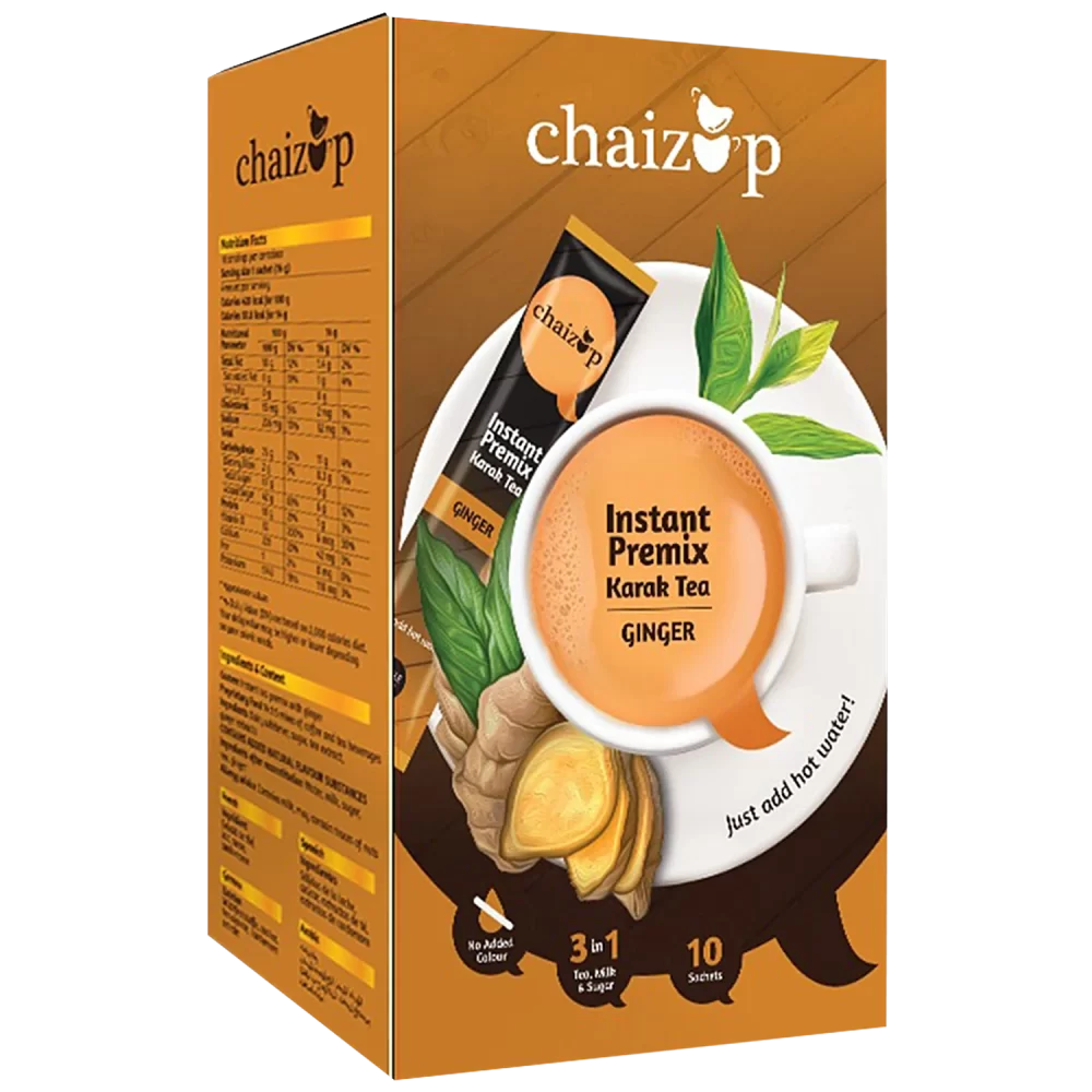 40219413_1-chaizup-instant-premix-karak-ginger-tea-just-add-hot-water تشيزب- شاي كرك بالزنجبيل سريع التحضير - ١٠ أكياس